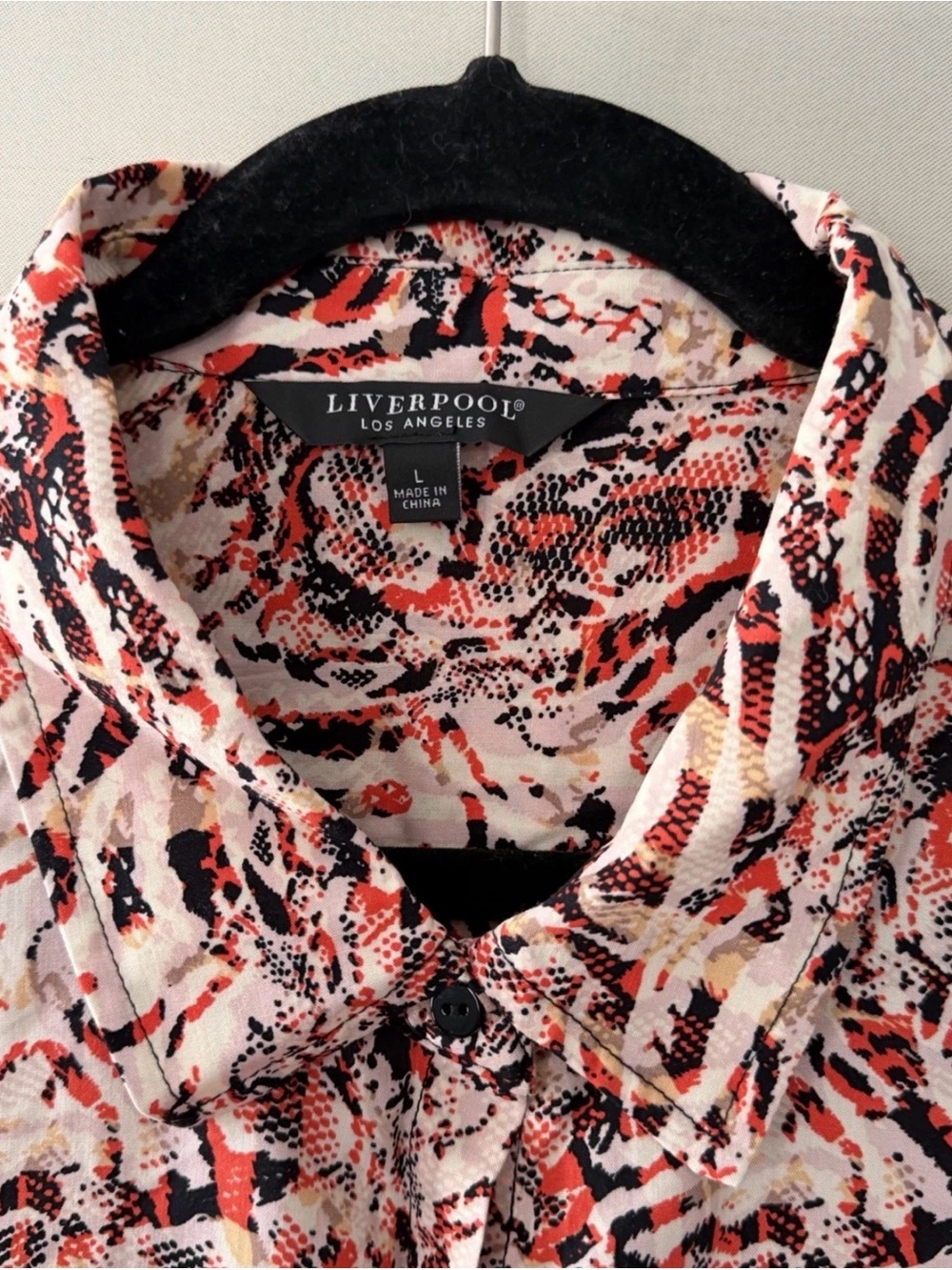 Liverpool Multicolor Abstract Print Button-Up Blouse - Picture 7 of 8